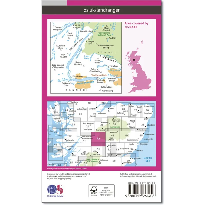 Ordnance Survey Landranger 42: Map of Glen Garry and Loch Rannoch-1