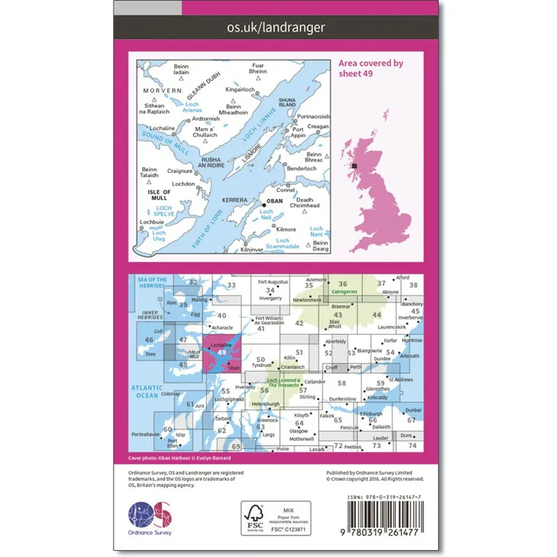 Ordnance Survey Landranger 49: Map of Oban and East Mull-1