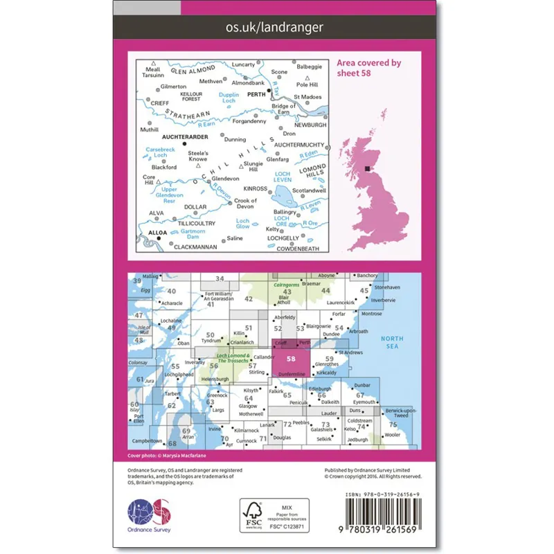 Ordnance Survey Landranger 58: Map of Perth and Alloa-1