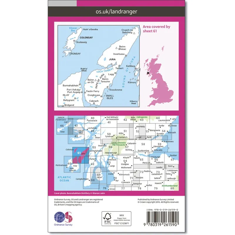 Ordnance Survey Landranger 61: Map of Jura and Colonsay-1