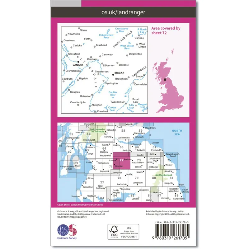 Ordnance Survey Landranger 72: Map of Upper Clyde Valley-1