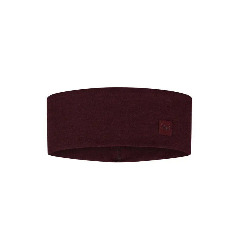 Buff Merino Wide Headband - Solid Garnet