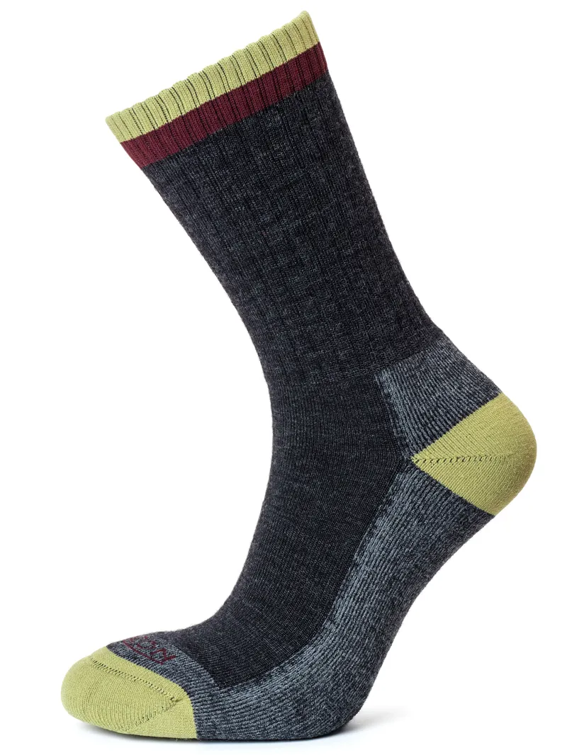 Horizon Premium Micro Crew Mens Sock Anthracite Marl/Burgundy