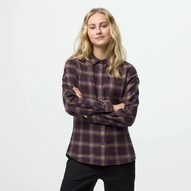 Fjallraven Women's Ovik Classic Flannel Shirt - Black Oak / Dark Violet-2