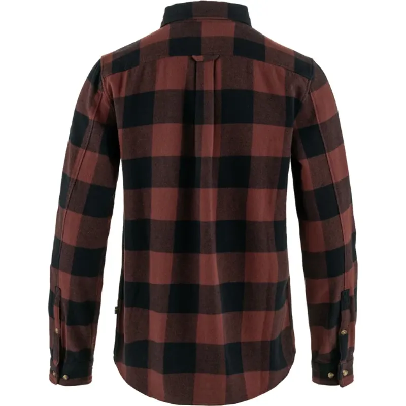 Fjallraven Women's Övik Heavy Flannel Shirt - Dark Navy-Maroon-1