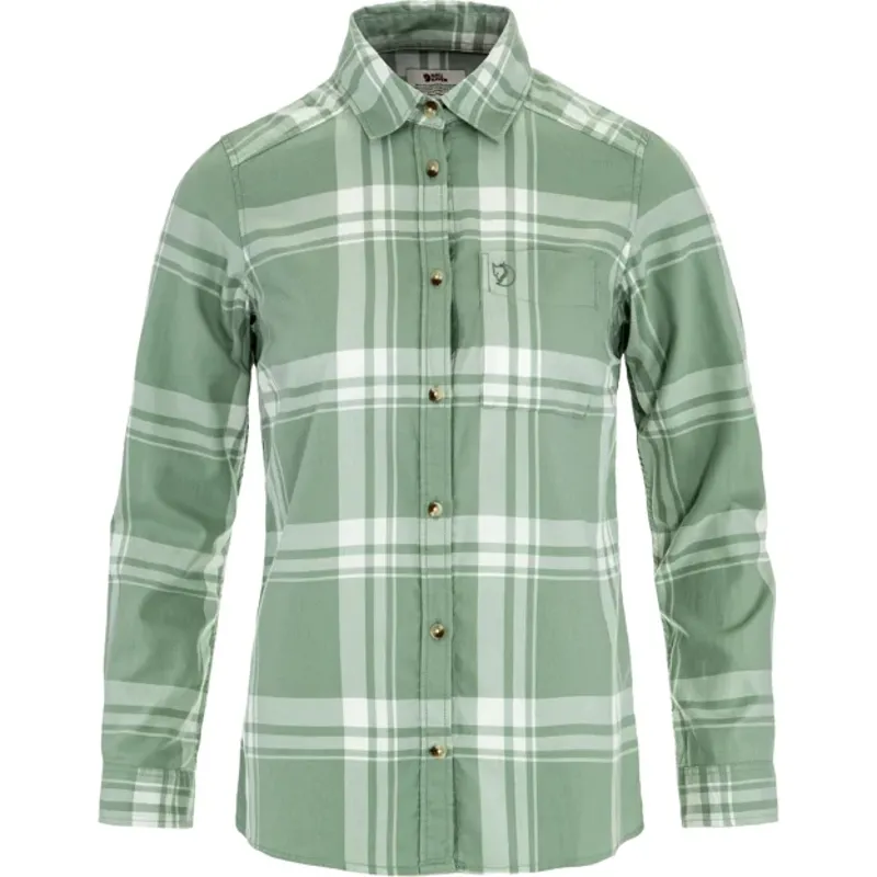 Fjallraven Women's Ovik Lite Flannel Shirt - Misty Green-Eggshell