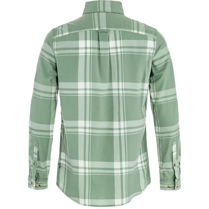 Fjallraven Women's Ovik Lite Flannel Shirt - Misty Green-Eggshell-1