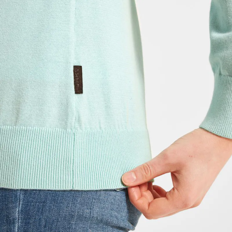 Schoffel Women's Polperro Pima Cotton 1/4 Zip Pale Mint-3