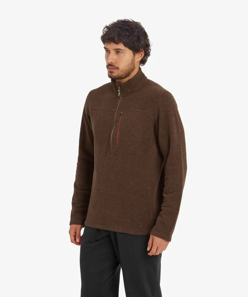 Sherpa Men's Rolpa Eco 1/2 Zip Fleece Cappuccino-3