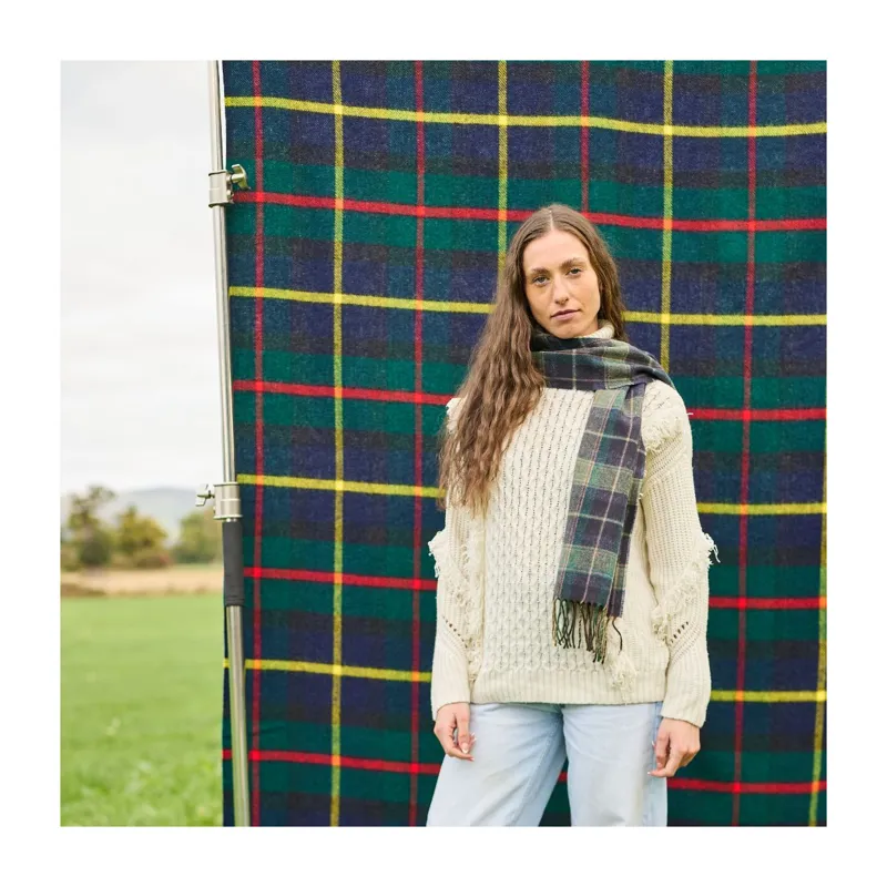 Tweedmill Lambswool Scarf Country Check Navy-1