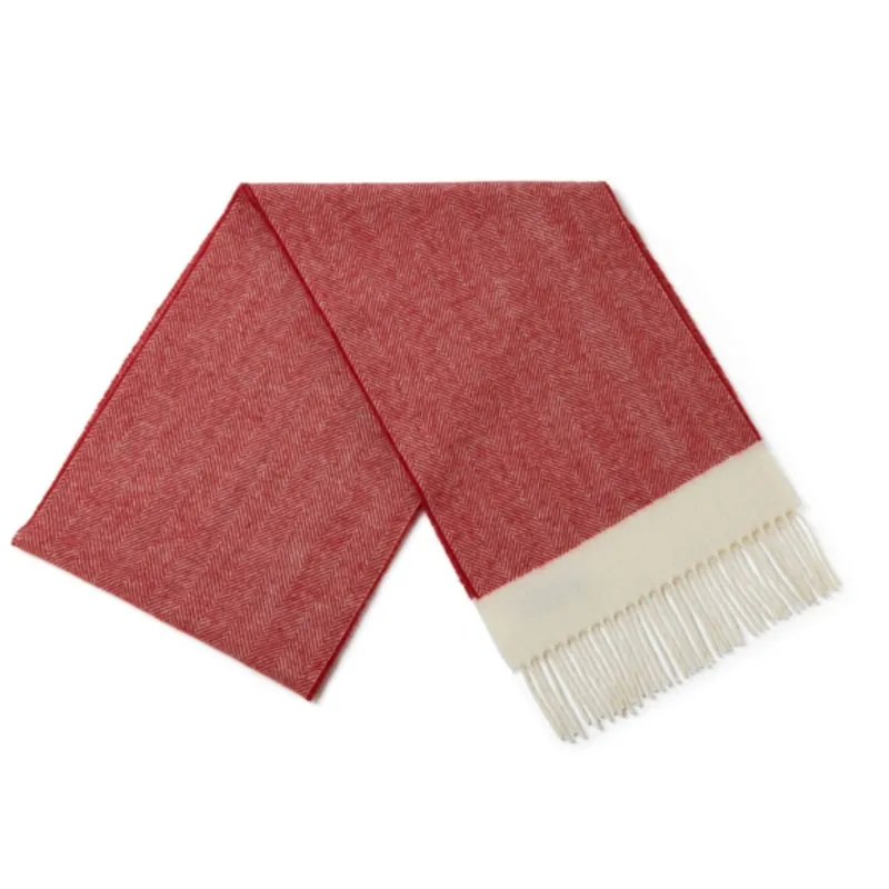 Tweedmill Lambswool Scarf - Herringbone Red Apple-1