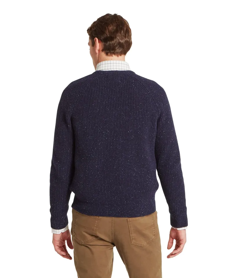 Schoffel Men's Balmaha Crew Neck Jumper - Blueberry-3