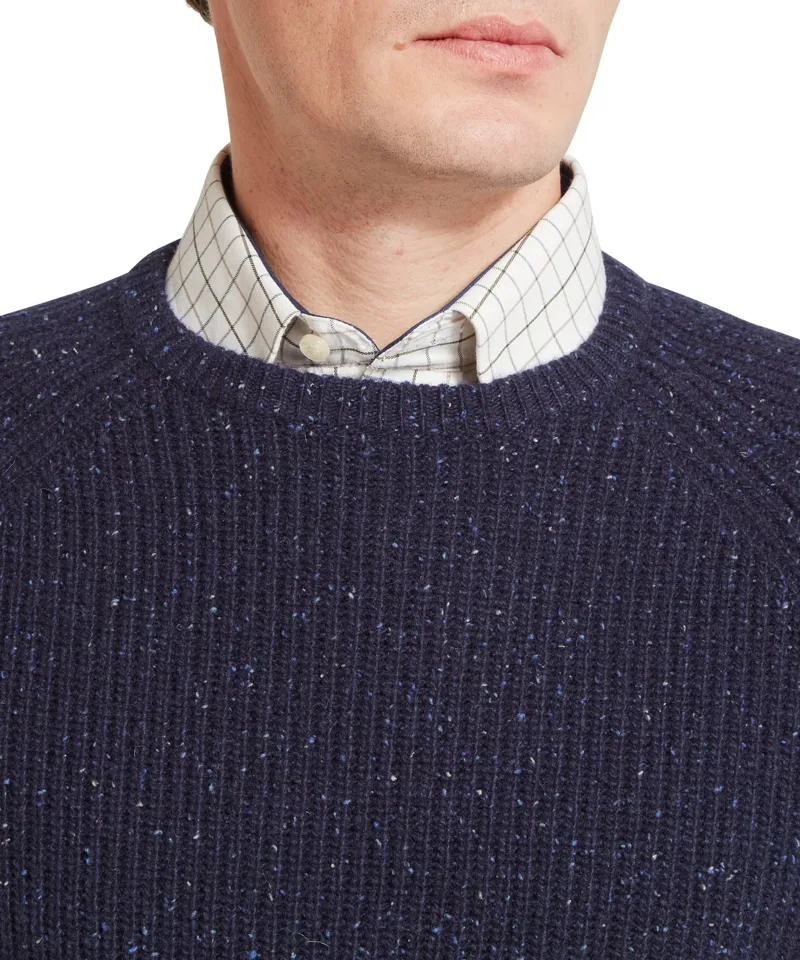 Schoffel Men's Balmaha Crew Neck Jumper - Blueberry-4