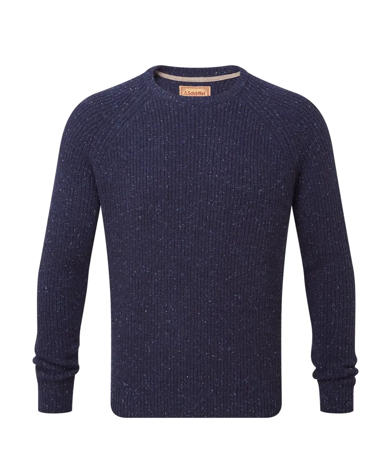Schoffel Men's Balmaha Crew Neck Jumper - Blueberry