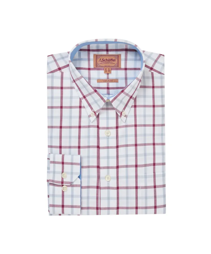 Schoffel Men's Brancaster Classic Shirt Mountain Blue Check-1