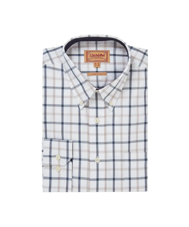 Schoffel Men's Brancaster Classic Shirt Oxford - Navy Check