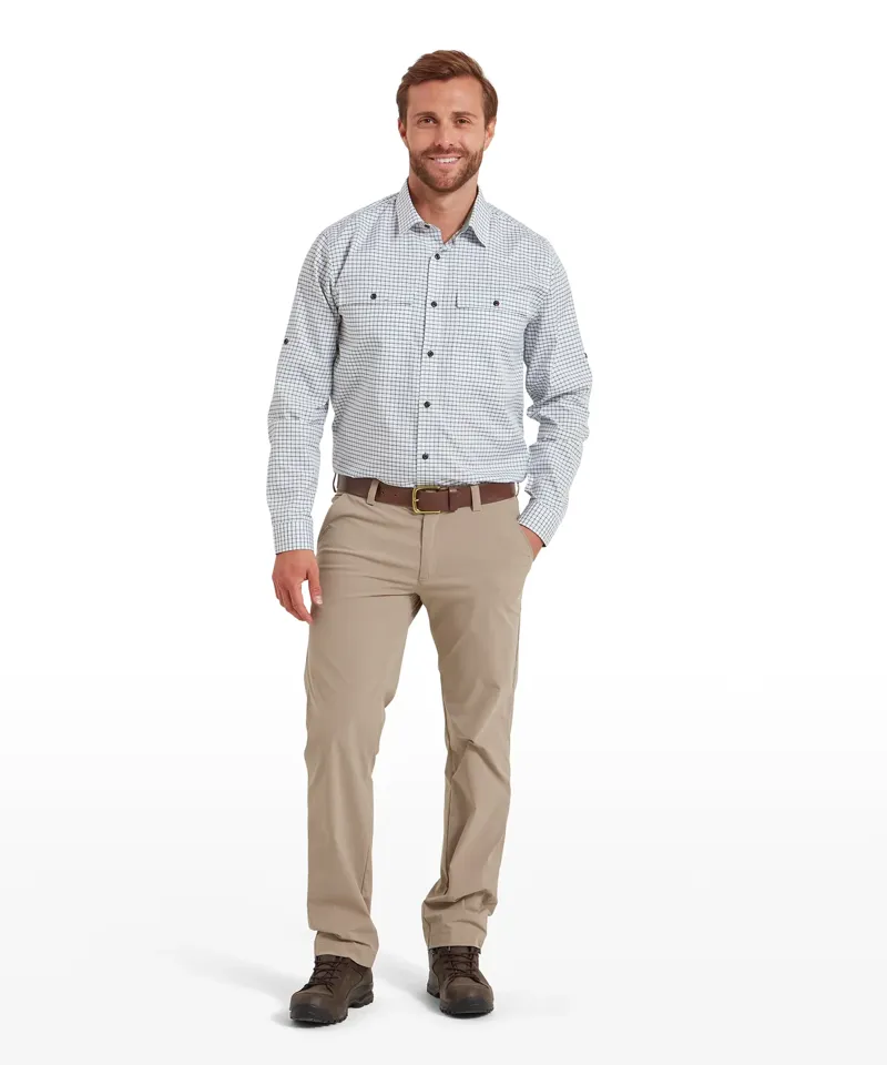 Schoffel Men's Findhorn Technical Fishing Shirt - Dark Olive Check-1