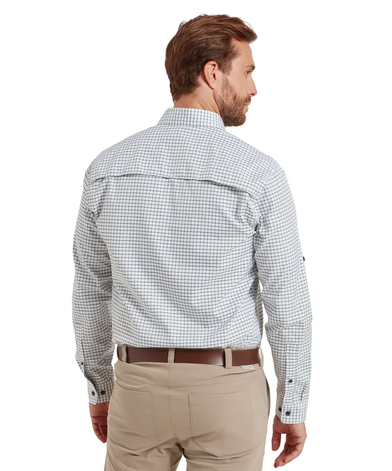 Schoffel Men's Findhorn Technical Fishing Shirt - Dark Olive Check-3