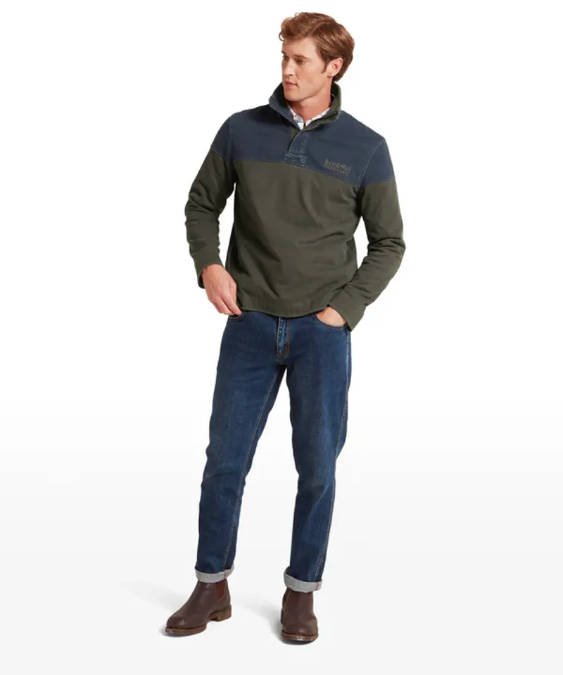 Schoffel Men's Helford Heritage Sweatshirt Peat Green-2