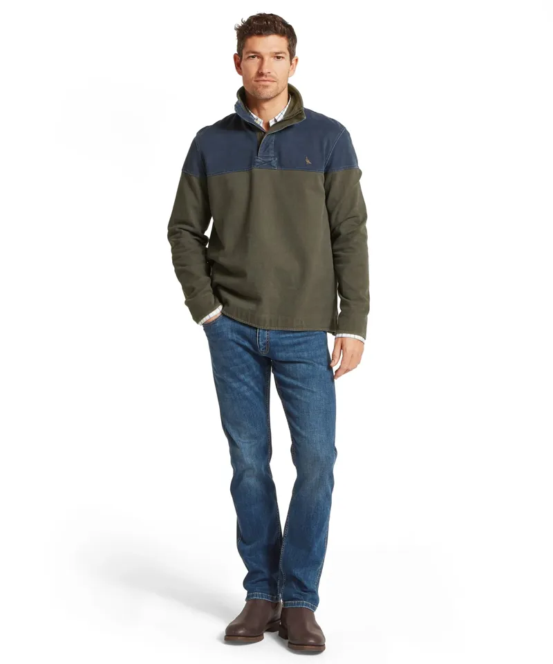 Schoffel Men's Helford Heritage Sweatshirt Peat Green-1
