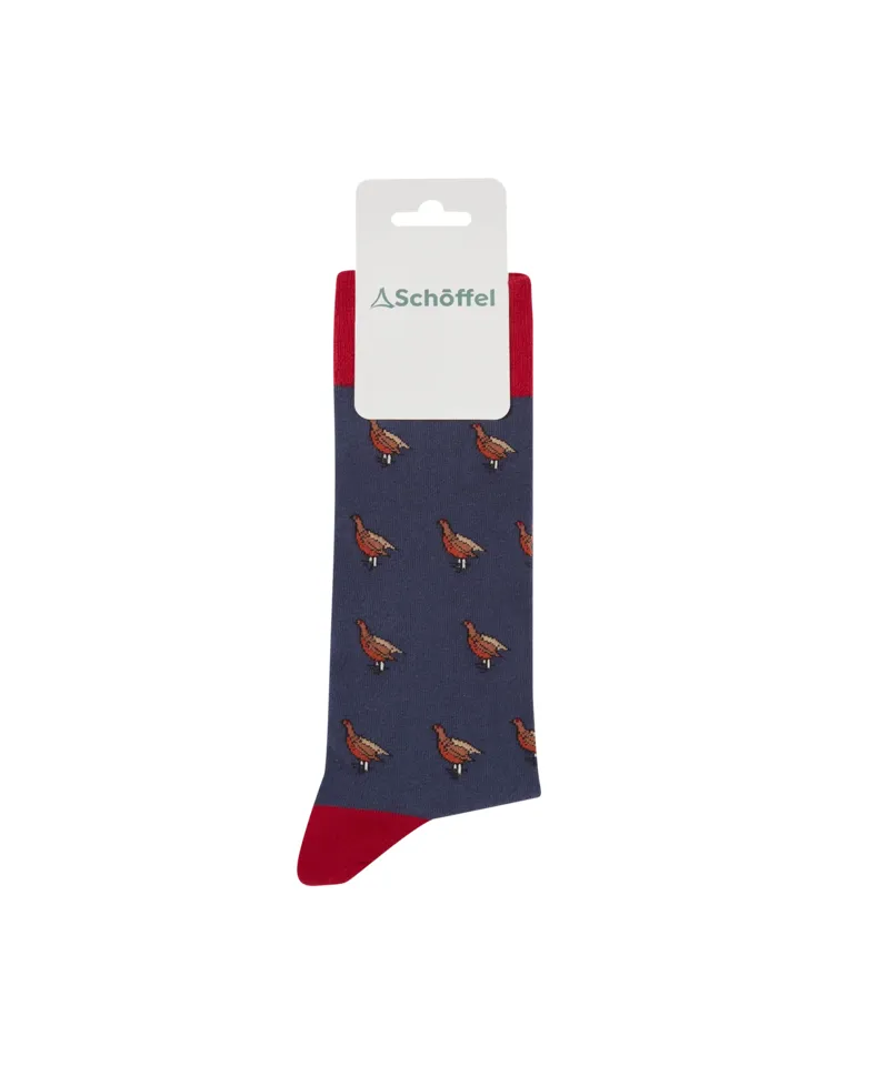 Schoffel Men's Cotton Sock - Vintage Navy Grouse 7-11