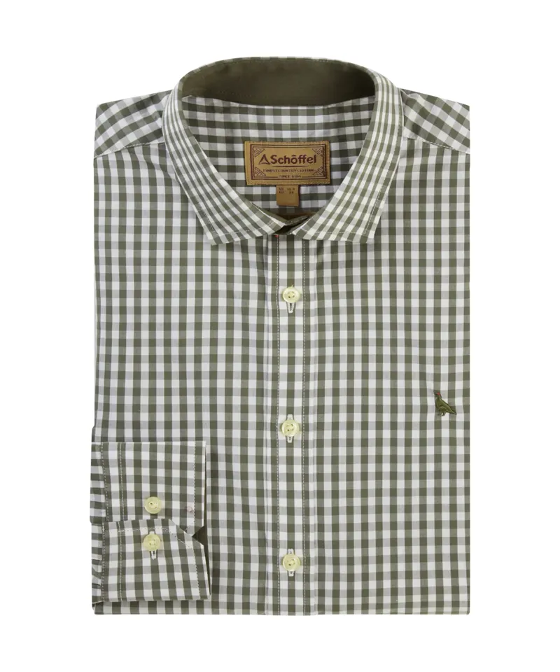 Schoffel Men's Thorpeness Tailored Shirt - Beetle Green Check