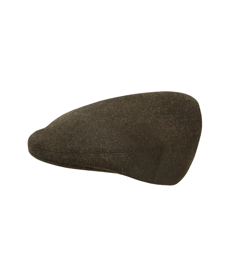 Schoffel M's Tweed Classic Cap Dark Olive Herringbone Tweed