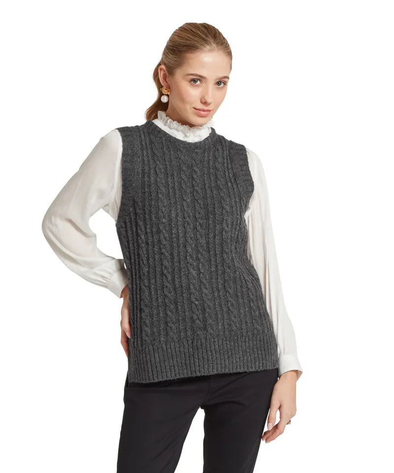 Schoffel Women's Evie Sleeveless Jumper - Charcoal-1