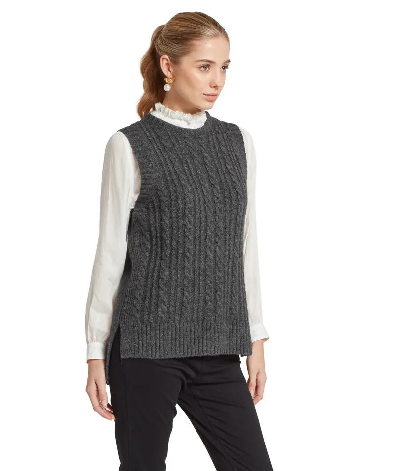 Schoffel Women's Evie Sleeveless Jumper - Charcoal-2