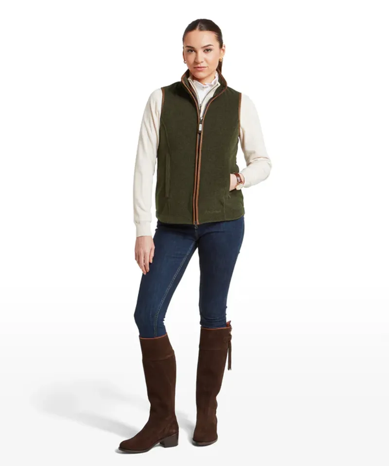 Schoffel Women's Lyndon II Fleece Gilet Dark Olive-2