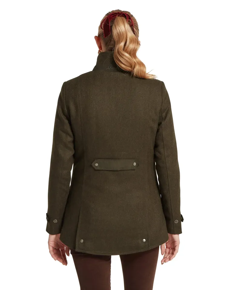Schoffel Women's Murra Tweed Coat - Dark Loden Herringbone-2
