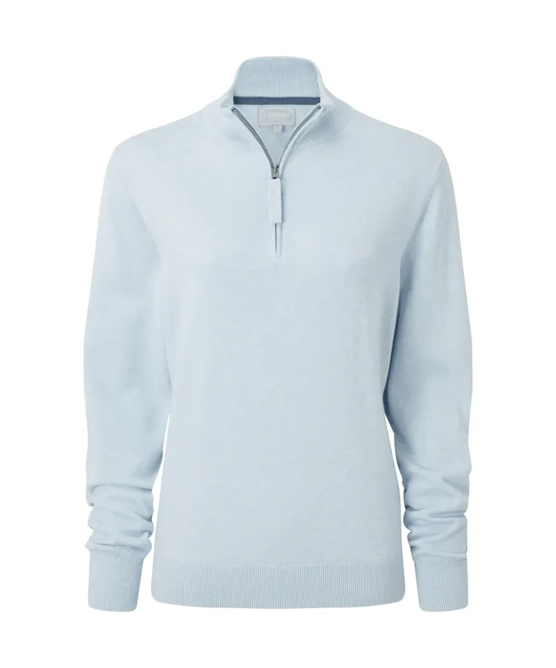 Schoffel Women's Polperro Pima Cotton 1/4 Zip Blue Water-1