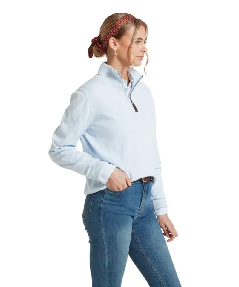 Schoffel Women's Polperro Pima Cotton 1/4 Zip Blue Water-6