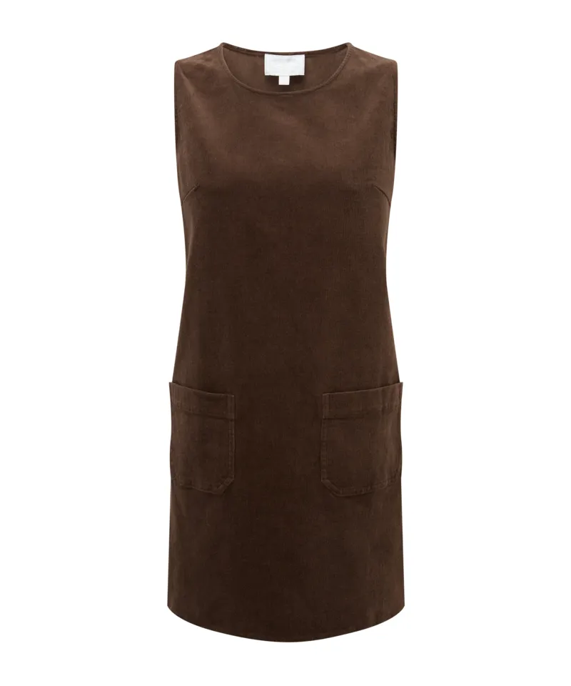 Schoffel Women's Sage Cord Pinafore Dress - Chocolate