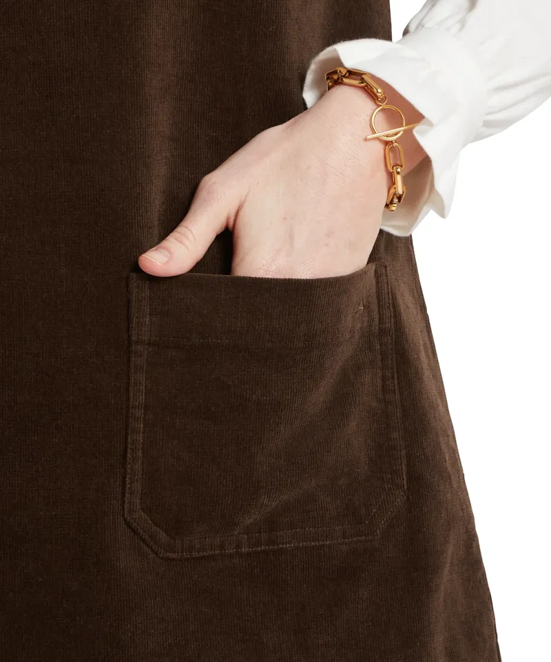 Schoffel Women's Sage Cord Pinafore Dress - Chocolate-4