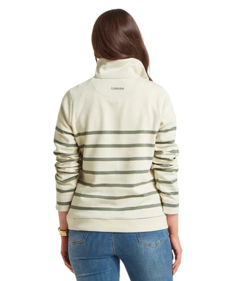 Schoffel Women's Sandown Sweatshirt - Pale Stone/Agave Green Stripe-3