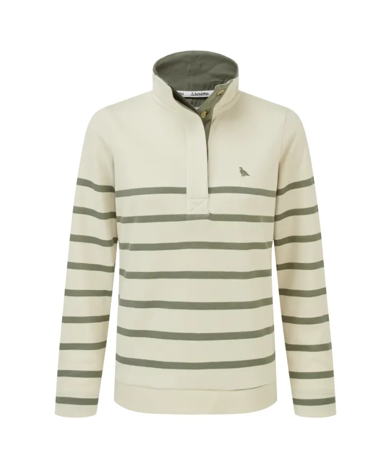 Schoffel Women's Sandown Sweatshirt - Pale Stone/Agave Green Stripe