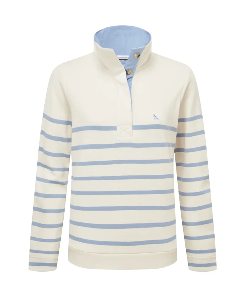 Schoffel Women's Sandown Sweatshirt Pale Stone Stripe-3