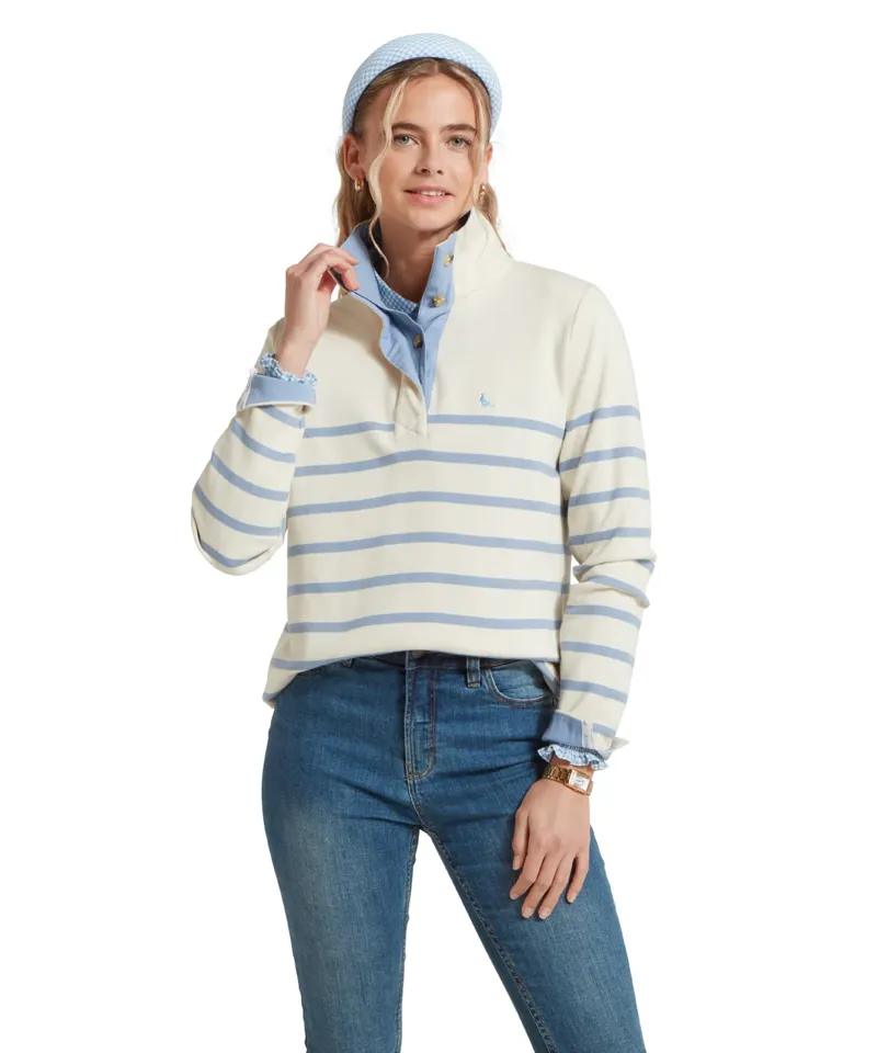 Schoffel Women's Sandown Sweatshirt Pale Stone Stripe