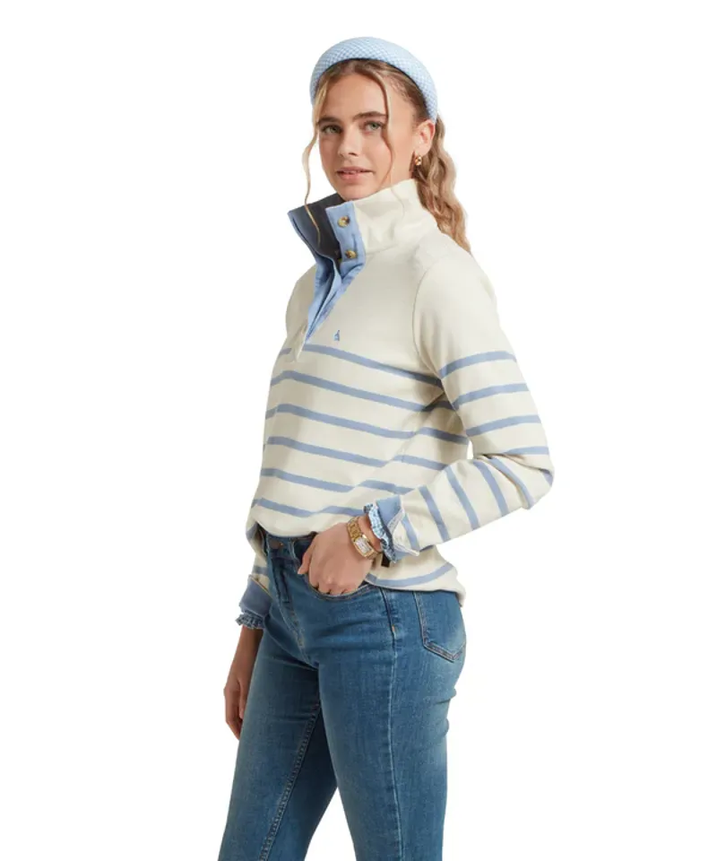 Schoffel Women's Sandown Sweatshirt Pale Stone Stripe-5