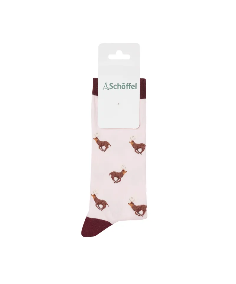 Schoffel Women's Cotton Sock - Pink Stag 4-7-1