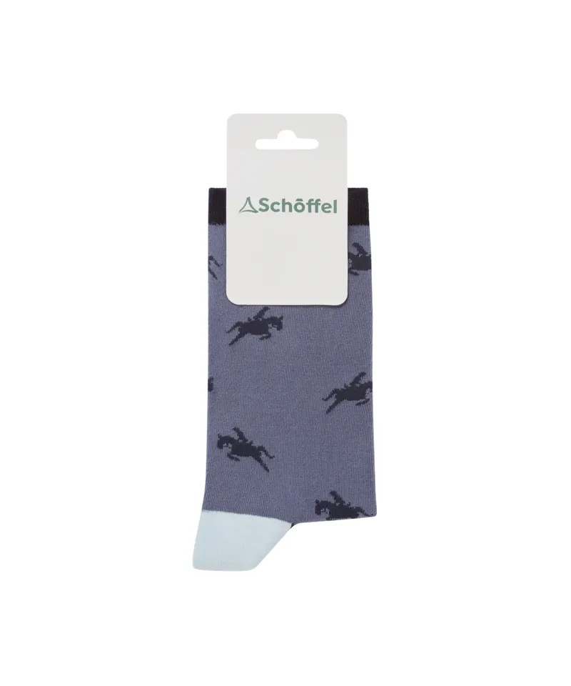 Schoffel Women's Cotton Sock - Navy Horse 4-7-1