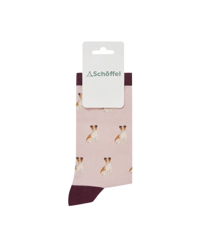 Schoffel Women's Cotton Sock Jack Russel Print 4-7