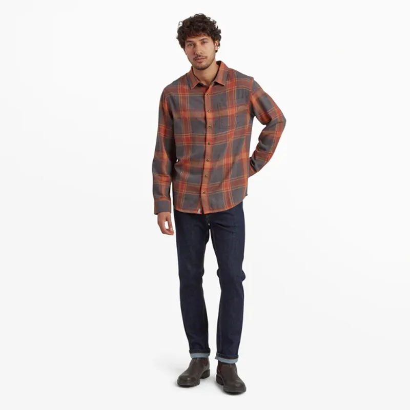 Sherpa Men's Batsa L/S Shirt Clay Red Plaid-4