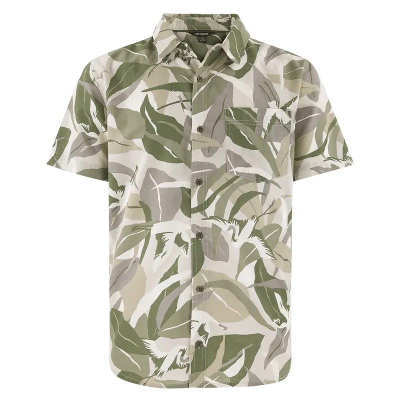 Sherpa Men's Jangbu Short Sleeve Shirt Sage Sarus Crane