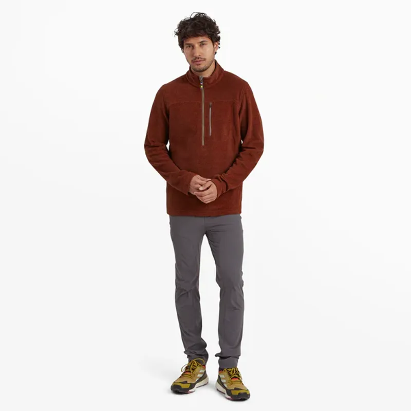 Sherpa Men's Rolpa Eco 1/4 Zip Fleece - Dark Rust-2