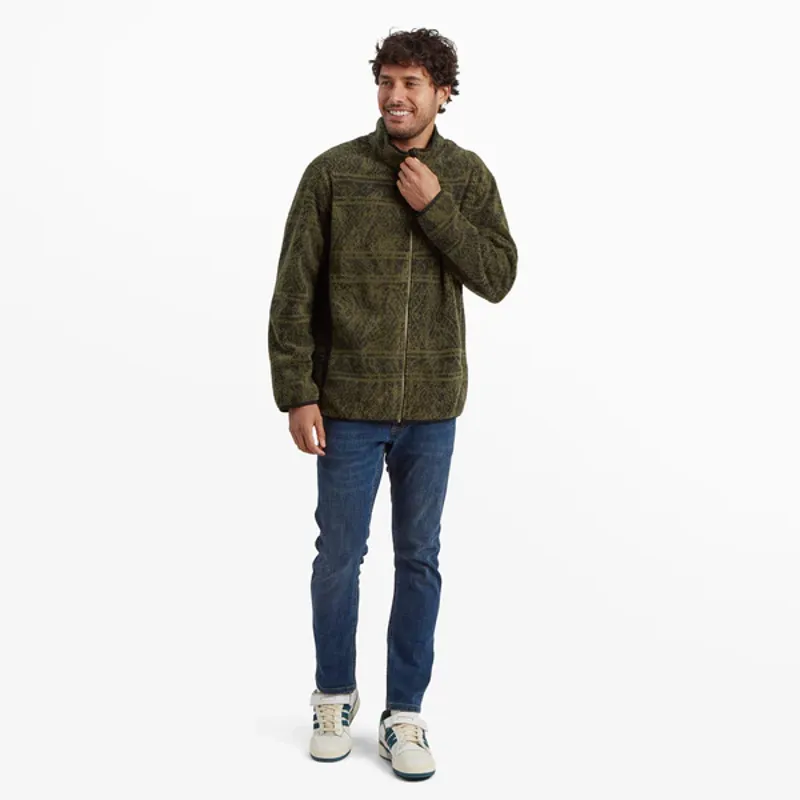 Sherpa Men's Uddesya Eco Fleece Jacket - Evergreen Topo-3