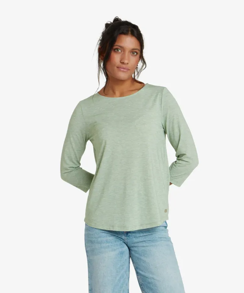 Sherpa Women's Asha 3/4 Sleeve Top - Thyme Crane-1