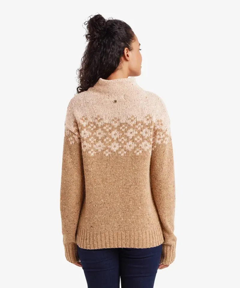 Sherpa Womens's Mandari Mock Neck Sweater - Mocha-2