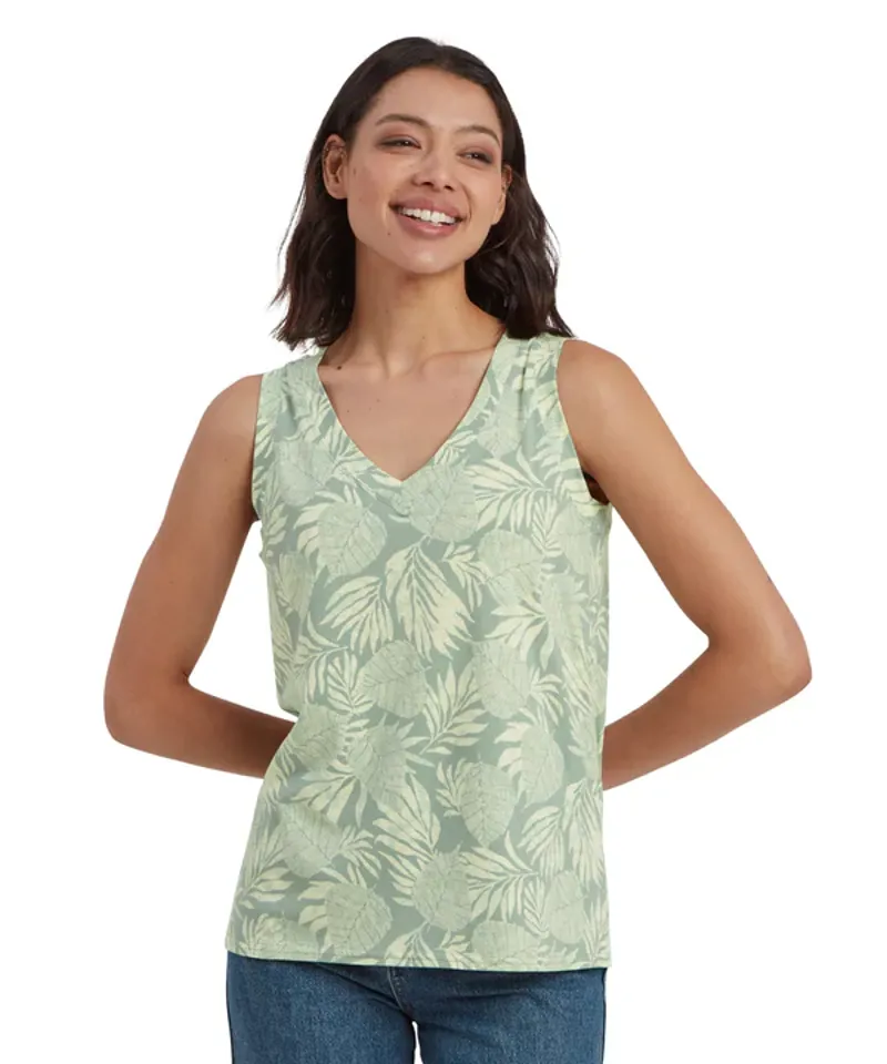 Sherpa W's Neha V-Neck Tank Celery Bhodi Leaf